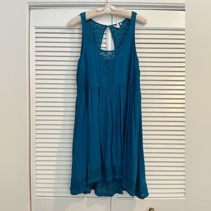 Anthropologie Dress turquoise rayon size med